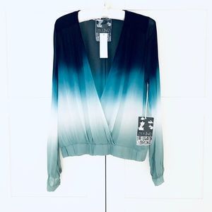 NWT Young, Fabulous & Broke Blue Ombré Shirt